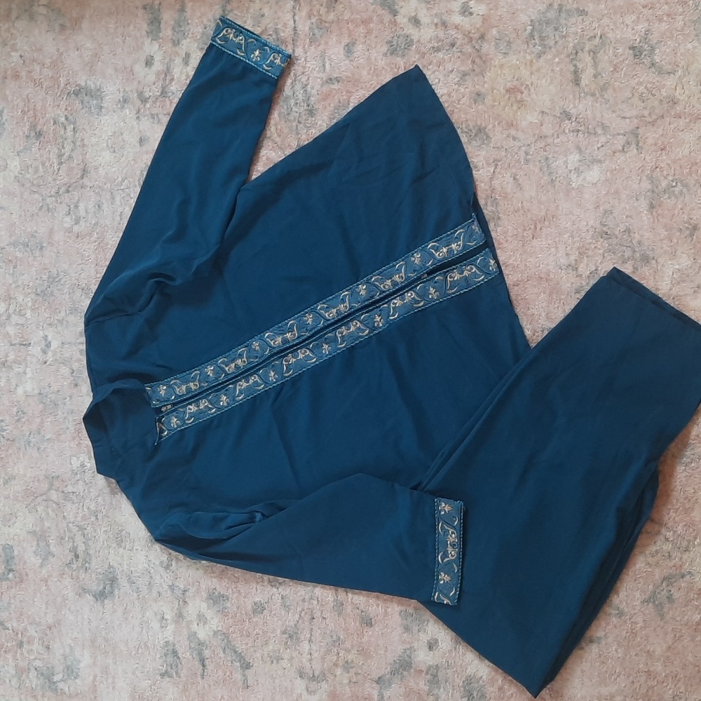Teal pant and shirt set